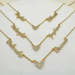 Customized DIY Diamond Inlaid Multi Name Necklace Stainless Steel Chain Heart Charming Choker Customized Necklace Jewelry
