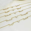 Customized DIY Diamond Inlaid Multi Name Necklace Stainless Steel Chain Heart Charming Choker Customized Necklace Jewelry