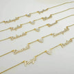 Customized DIY Diamond Inlaid Multi Name Necklace Stainless Steel Chain Heart Charming Choker Customized Necklace Jewelry
