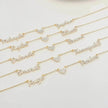 Customized DIY Diamond Inlaid Multi Name Necklace Stainless Steel Chain Heart Charming Choker Customized Necklace Jewelry
