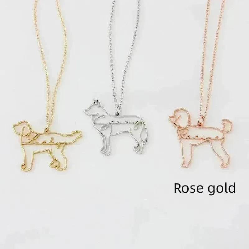 Customized Pet Shape Name Pendant Stainless Steel Necklaces For Women Personalized Cat Necklace Animal Memorial For Pet Lover