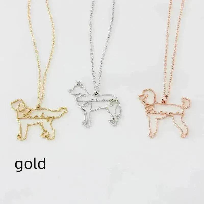 Customized Pet Shape Name Pendant Stainless Steel Necklaces For Women Personalized Cat Necklace Animal Memorial For Pet Lover