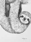Cute Baby Sloth - black and white animal print