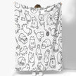 Cute Cat Digital Printing Flannel Blanket