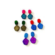 Cute Clay Stud Earrings Painted in Two Colors