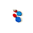Cute Clay Stud Earrings Painted in Two Colors