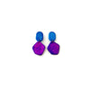 Cute Clay Stud Earrings Painted in Two Colors