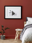 Cute sleeping Panda - Black and white art print
