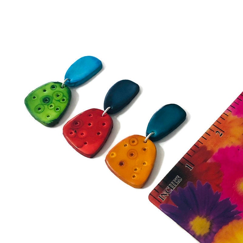 Handmade Summer Statement Earrings, Post or Clip On – 