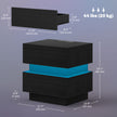 Emma Bedside Table with Charging Station, USB Ports and LED Light-Black