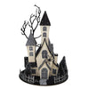 10x8.3x13.5 Cardboard Lighted Haunted House, Black Beige Tabletop Holiday Halloween Decor, Battery Powered
