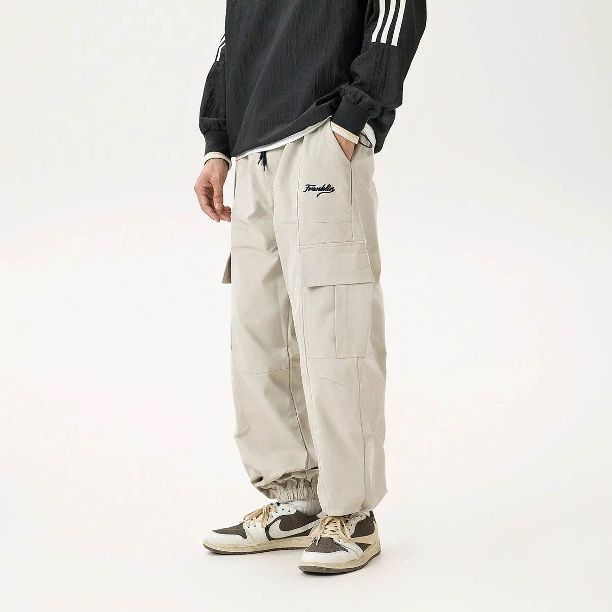 Autumn Outdoor Retro Pocket Overalls Men's Loose Straight Casual Cargo Pant