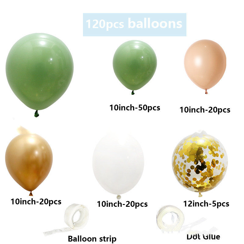 120PCS Avocado Green Balloon Garland Kit – Sage, Blush & Gold Party Decor