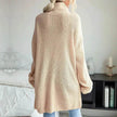 Fashion Split Turtleneck fleece Sweater Tunic Top