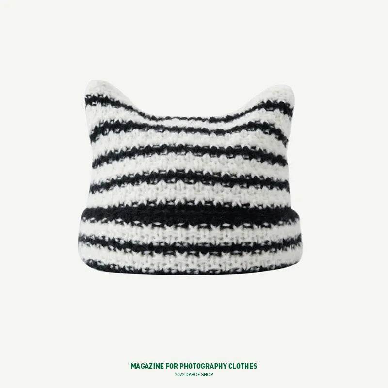Breathable Windproof Cute Thermal Head Cover Woolen Cap beanies
