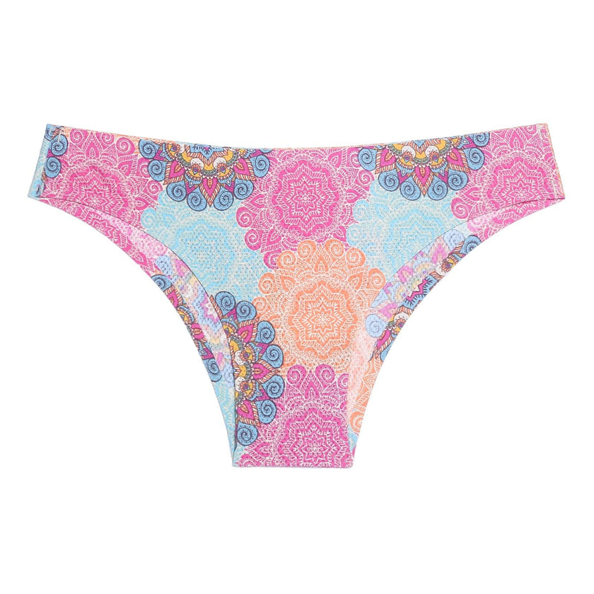 Women's Seamless Floral Print Low-Waist Briefs No-Trace Breathable