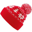 Jacquard Christmas Fluffy Ball Cap Thermal Head Cover Knitted Hat