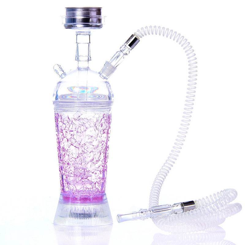 Arabic Hookah With LED Light Portable Car Gel Broken Crystal Cup