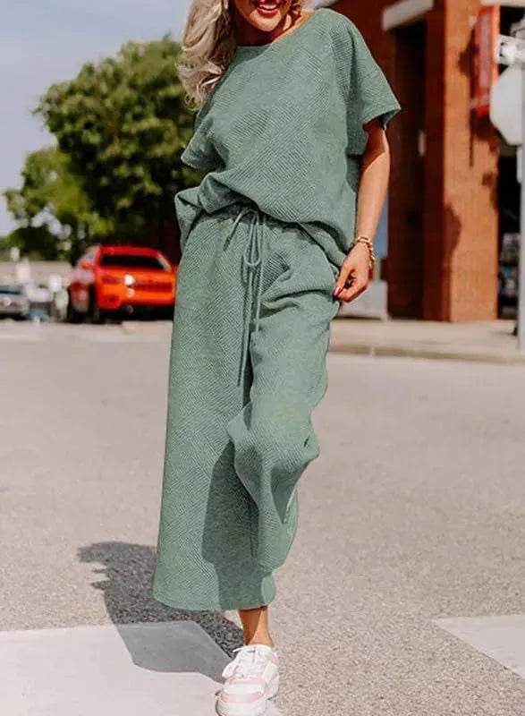 Coord fashion spring and summer 2 piece pant set women