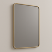 Rounded-Corner Rectangular Bathroom Vanity Mirror — Slim Metal Frame (Matte Black, Brushed Nickel, Brushed Gold)