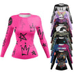 Printed Slim Fit Long Sleeve Workout Tops for Women