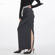 Retro  Design Casual Temperament Side Slit long Pencil Skirt for work