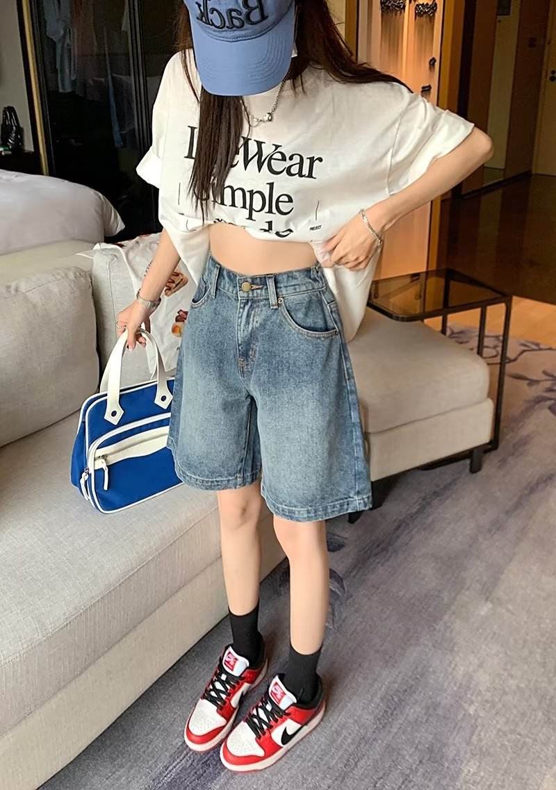 Retro Unisex Denim Jeans Short