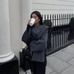 Women Solid Fashionable Cozy Scarf Winter Coat Jacket