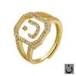 Fashion Micro Inlaid Zircon Arab Letters Ring for women