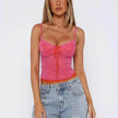 Charming Lace Camisole Top Summer Slim Gauze Backless Vest Fashion Lace-up Evening Top for Women Low Back Tops