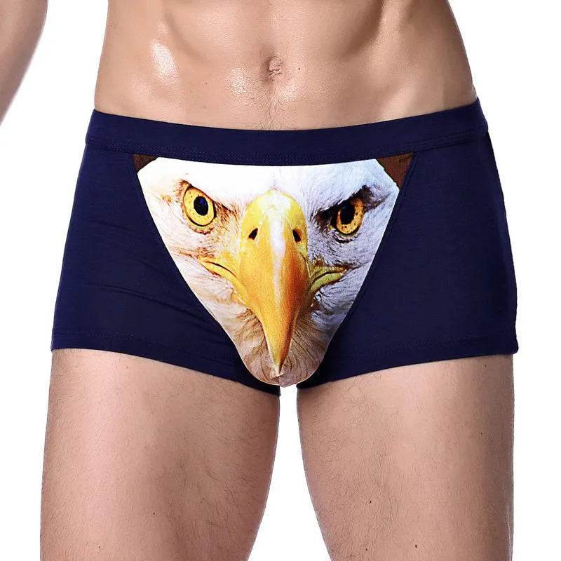 Printed Wolf Head Big Bird  Men's Boxer Briefs Underwear