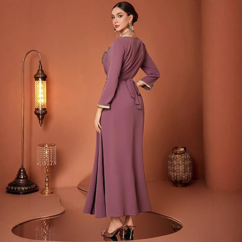 Middle East Muslim Fashionable Elegant New Embroidered Musilin Robe