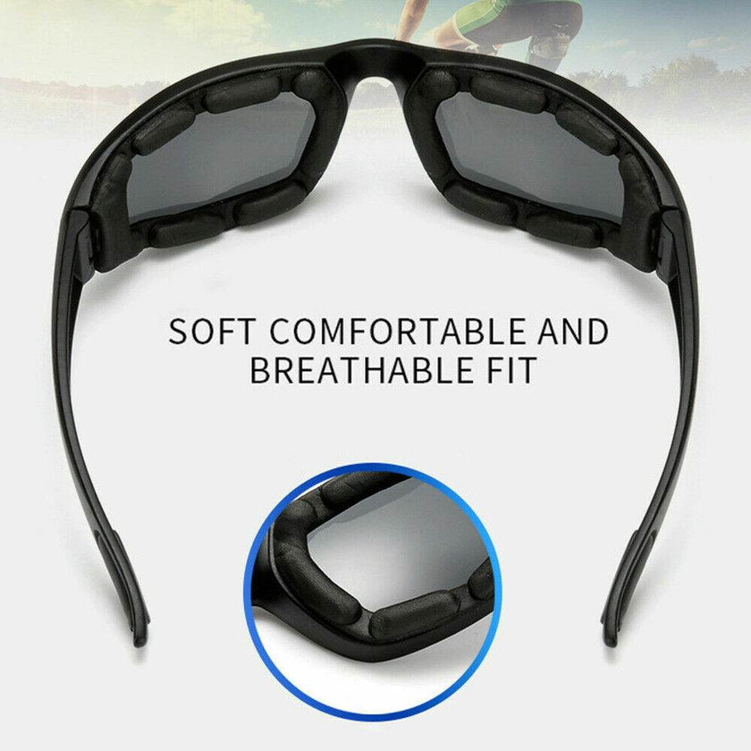 Cycling Sunglasses Chopper Outdoor Sports Glasses For Men Wrap Around UV400 Protection For Fishing Driving Glasses Windproof Gray Lens 3 Pack