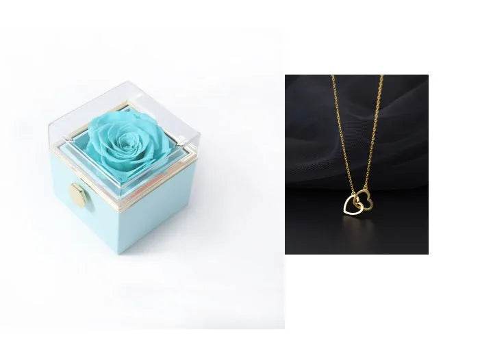Fashion Acrylic Rotating  Valentine  Rose Jewelry gift  Box
