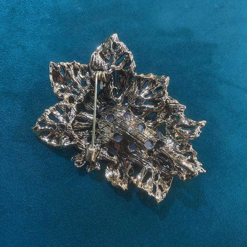 Crystal Glass French Flower Suit Jacket Pin