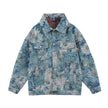 Creative fashion Unisex Floral Denim Jeans Jacket