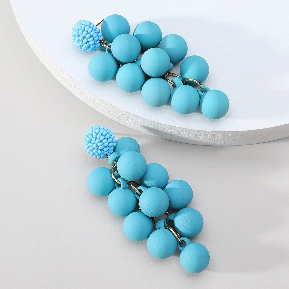 Candy Ball Earrings - Beaded Beach Stud