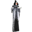 HOMCOM 6 Life Size Outdoor Halloween Decoration, Classic Black And White Striped Clown Animatronic, Sound And Motion Activated Animated Prop With Light Up Eyes  Sounds