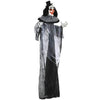 HOMCOM 6 Life Size Outdoor Halloween Decoration, Classic Black And White Striped Clown Animatronic, Sound And Motion Activated Animated Prop With Light Up Eyes  Sounds