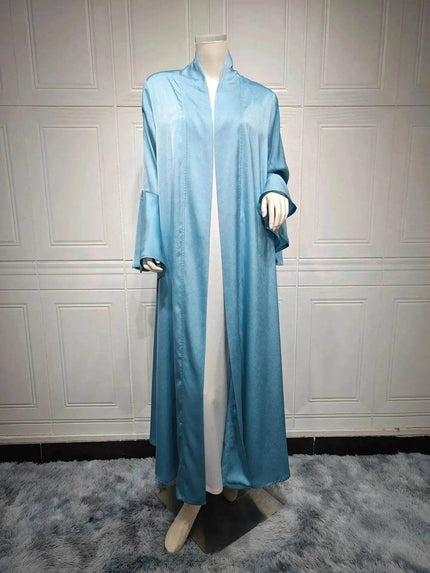 Abaya two piece set Elegant Satin  Plain Color Abaya Kimono Open front Abaya Dubai Abaya wear for Middle East Women