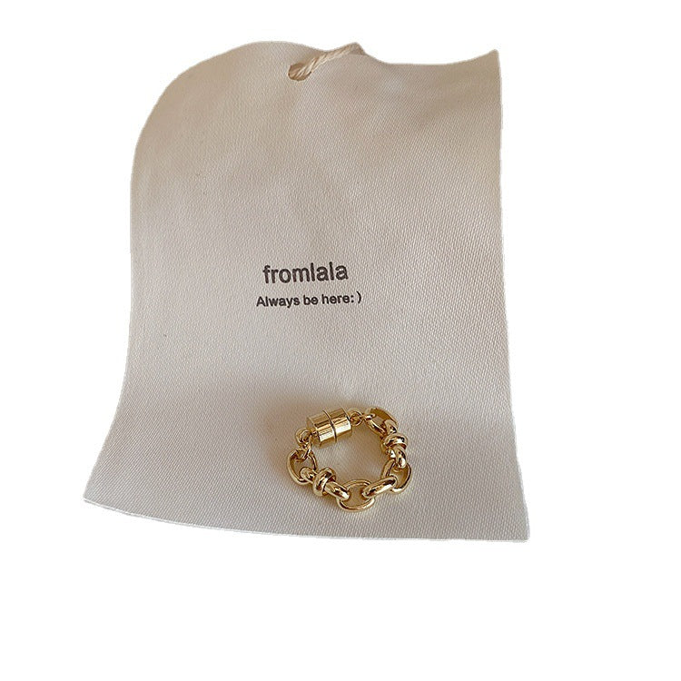 Chain Metal Magnetic Ear Bone Clip Earrings – No Piercing Vintage Alloy in Gold, Silver & Black