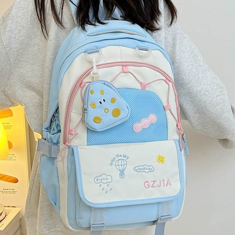 Contrast Colour School Bag – Spacious & Easy Carry