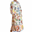 Floral Print Beach Dress – Women's Lantern Sleeve A-Line Midi Dress