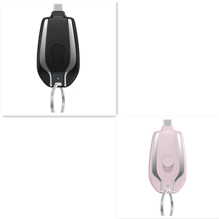Keychain Power Bank 1500mAh – Portable Emergency Charger for iPhone & USB-C