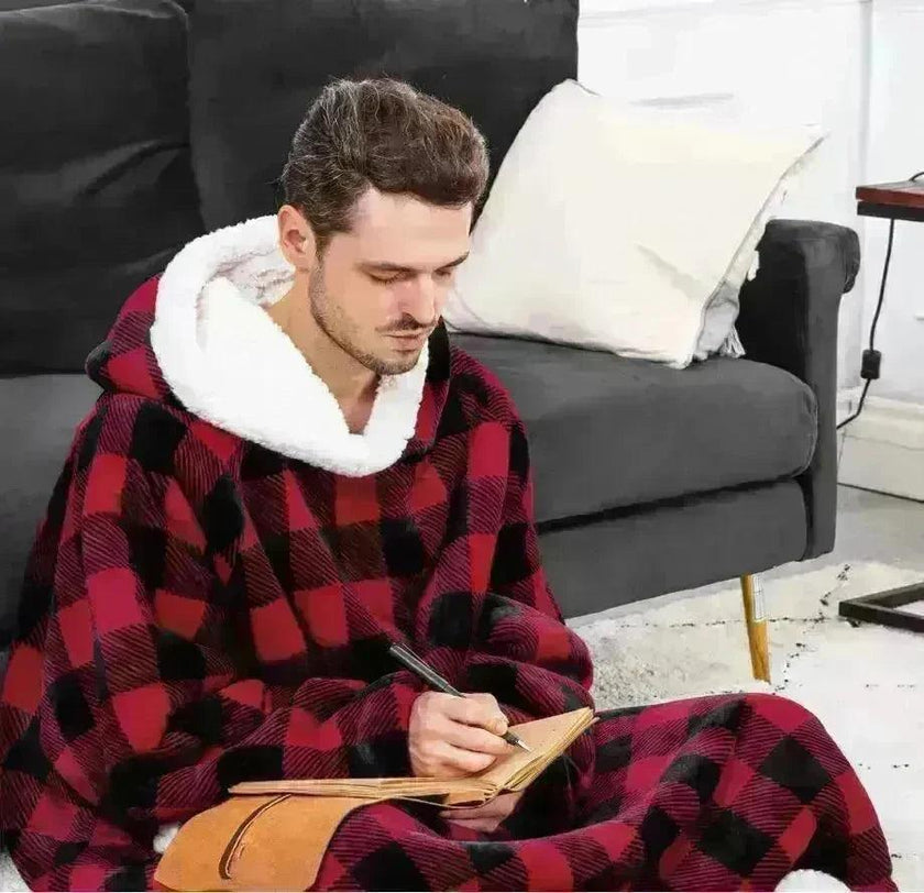 Oversized Fleece Hoodie Blanket with Pockets, Multiple Colours | Short–150 cm