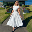 Retro Printed High Waist Maxi Dress – Sleeveless Crew Neck Floor-Length Dress for Women