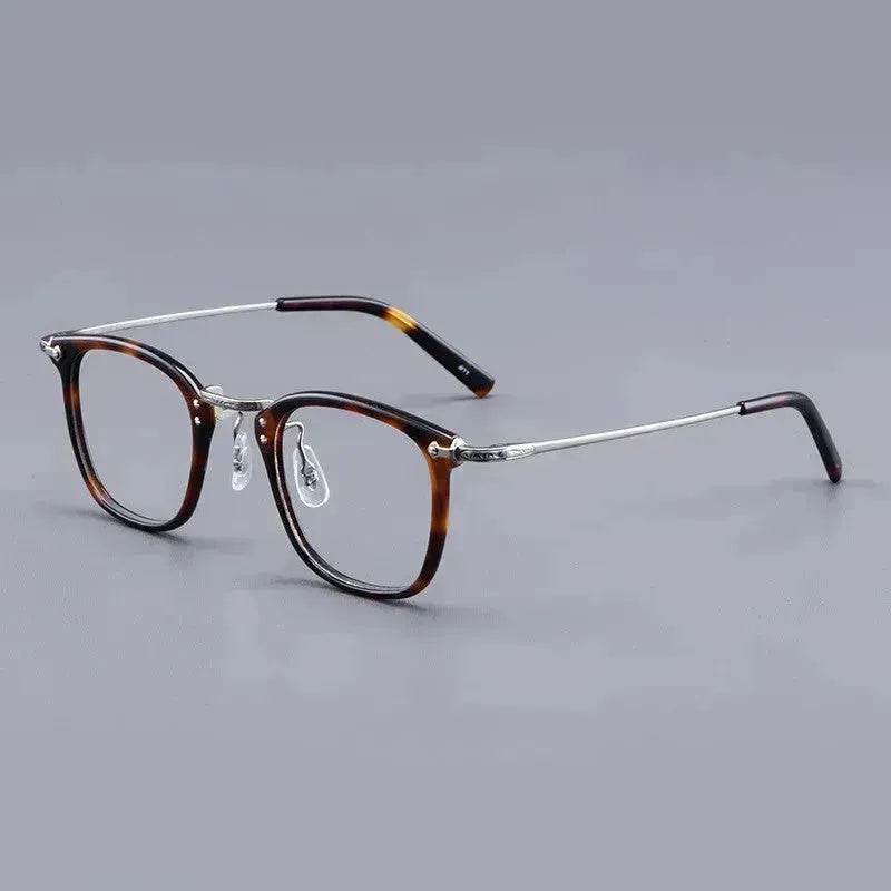 Pure Titanium Vintage Rectangle Crystal Transparent Myopia Glasses Reading  Unisex Spectacle Frame Designer Eyeglasses GMS806 Eyewear
