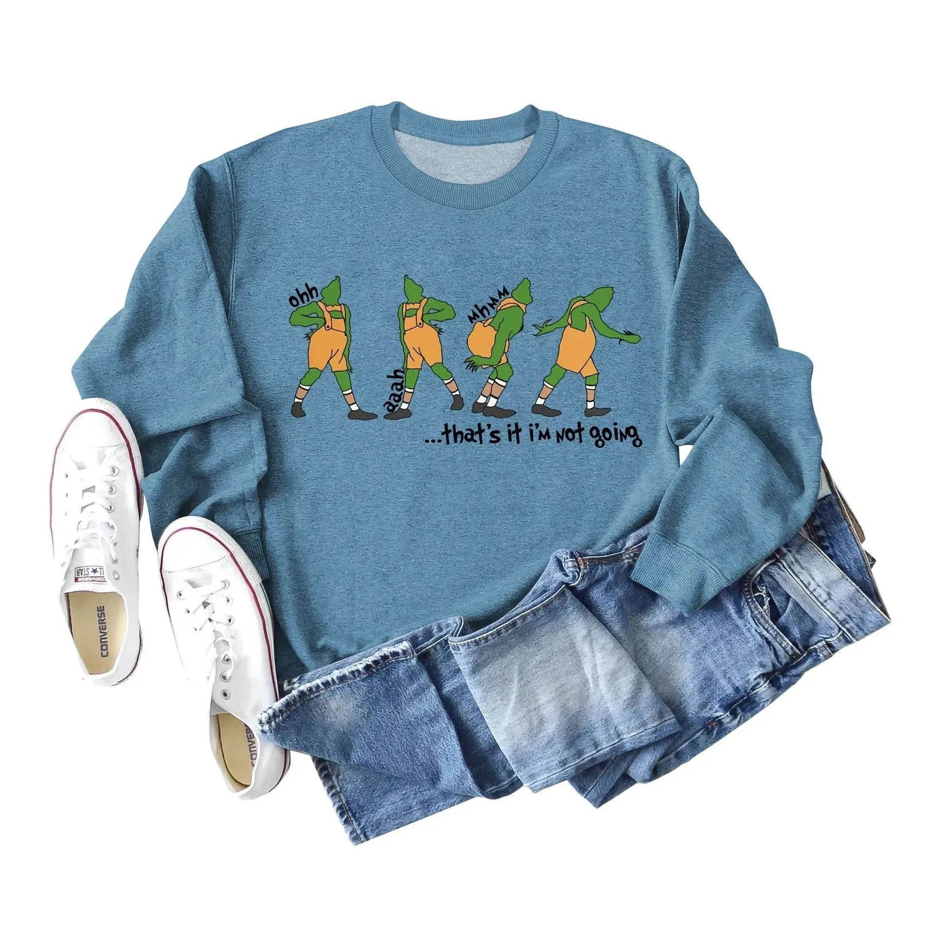 Women's Christmas Printed Long Sleeved  Pullover Sweatshirt