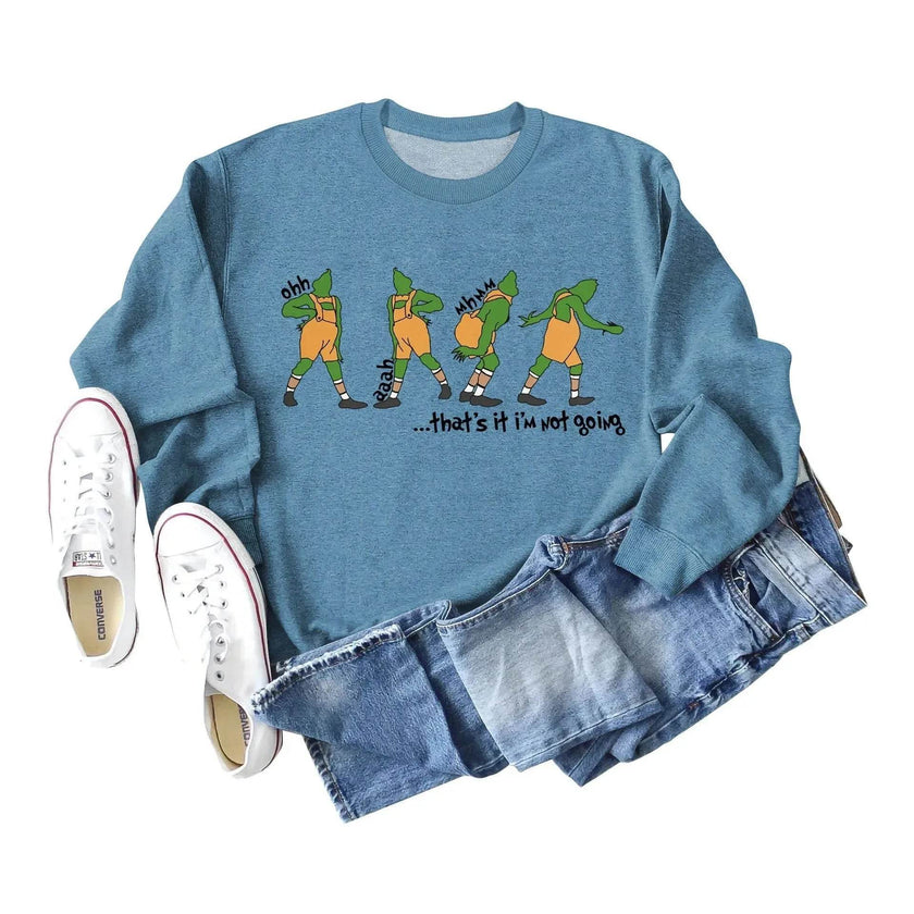 Women's Christmas Printed Long Sleeved  Pullover Sweatshirt