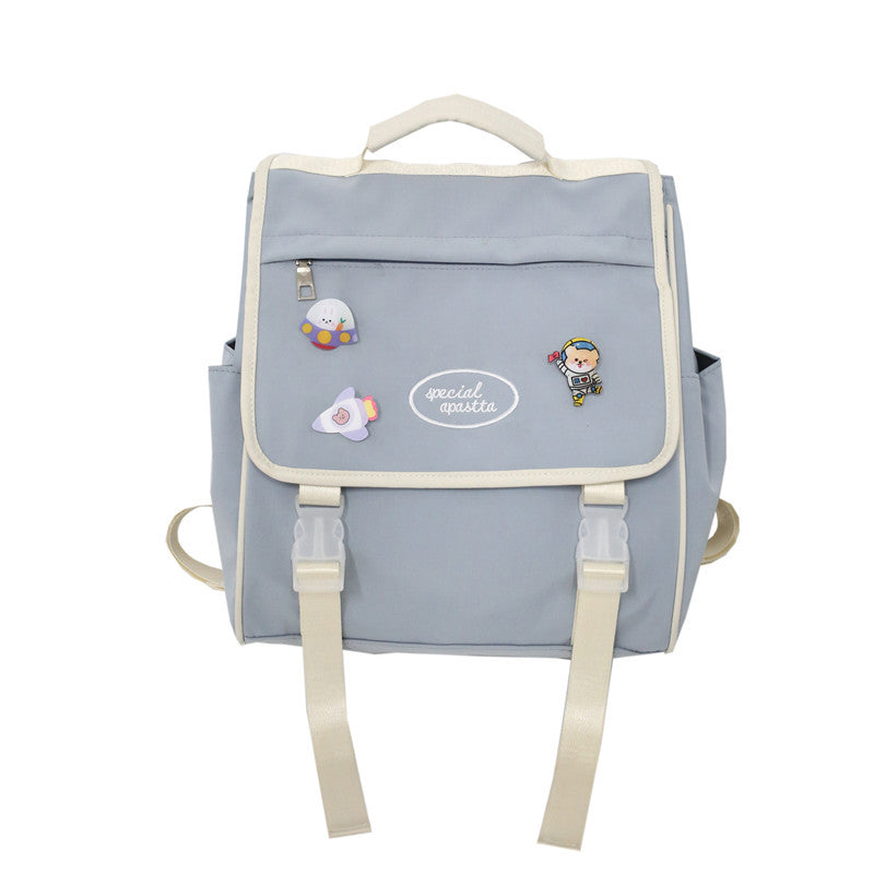 Japanese Style High School Girls Backpack – JK Fashion Nylon Waterproof School Bag (Black, White, Light Blue)
